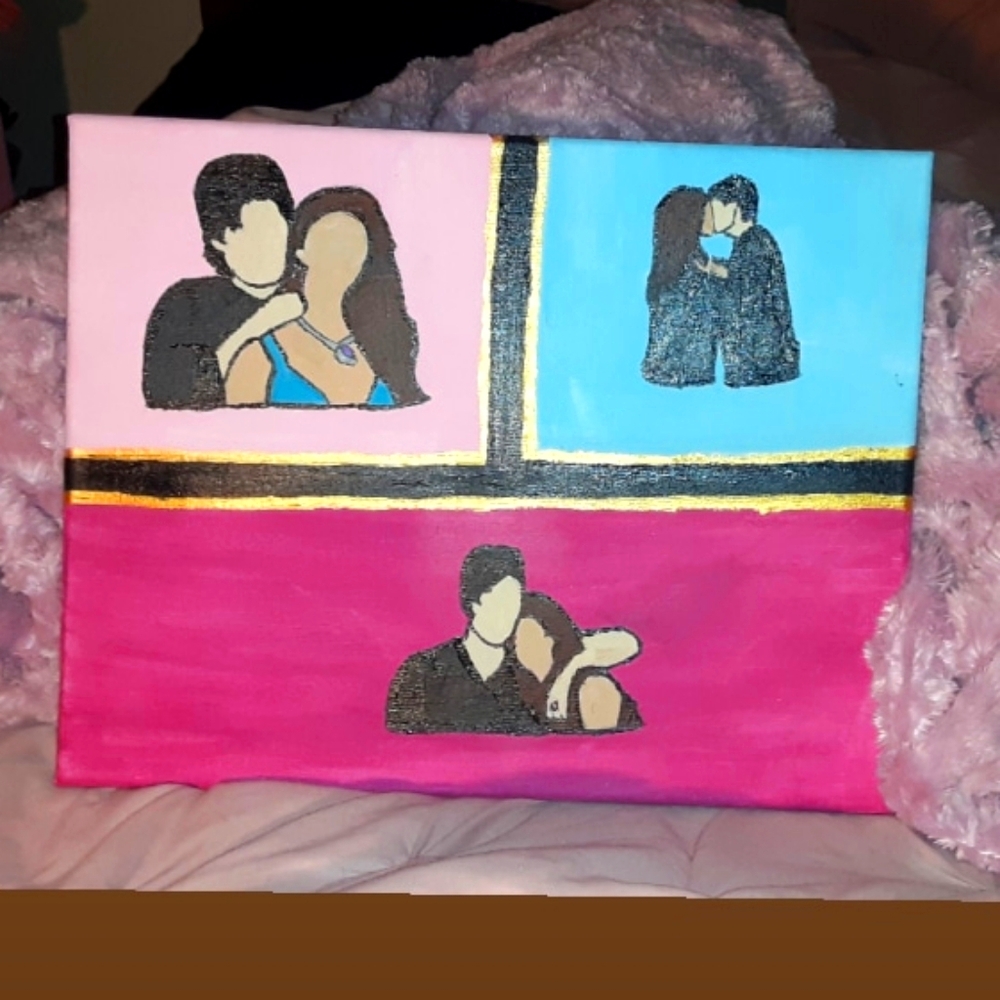 Delena Vampire Diaries Acrylic Painting